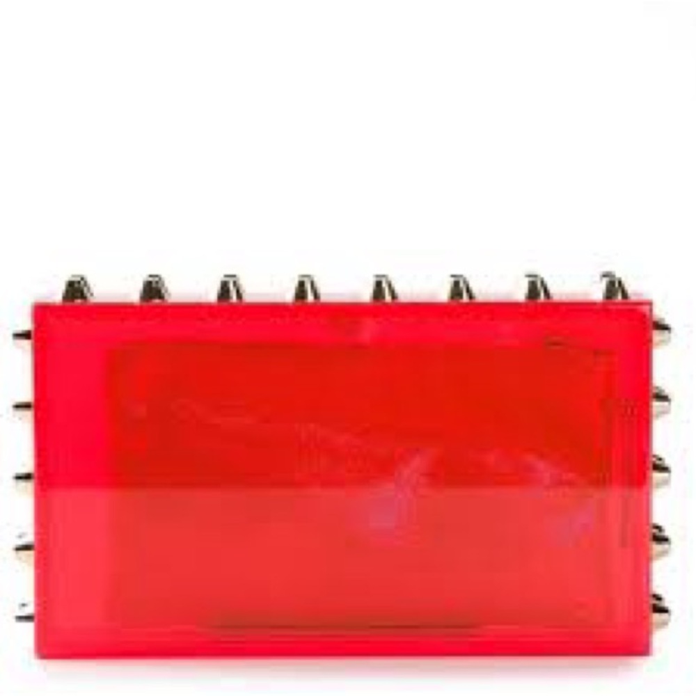Charlotte Olympia Red Spiked Clutch